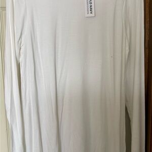 Old Navy Women's White Long-Sleeve Crewneck Tunic Small Tall